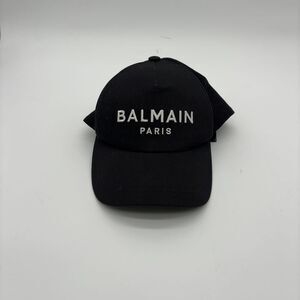 Balmain Black Baseball Cap with White Logo